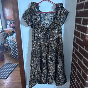 NWT Old Navy Size XL Tiered Ruffle Leopard Print Dress